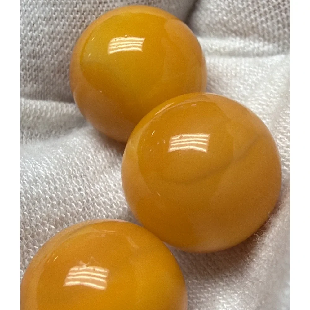 Vtg Lot of 3 Vitro Agate Marble King Orange Marmalade Jelly Butterscotch